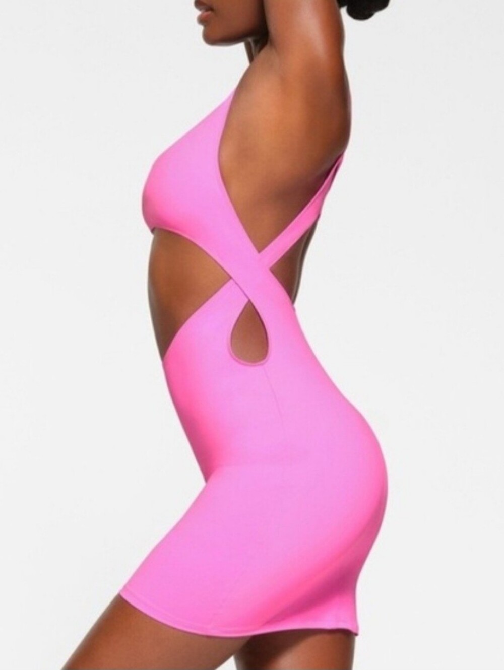 SKIMS Swim Cutout Tank Dress Taffy Pink - Picture 2 of 11